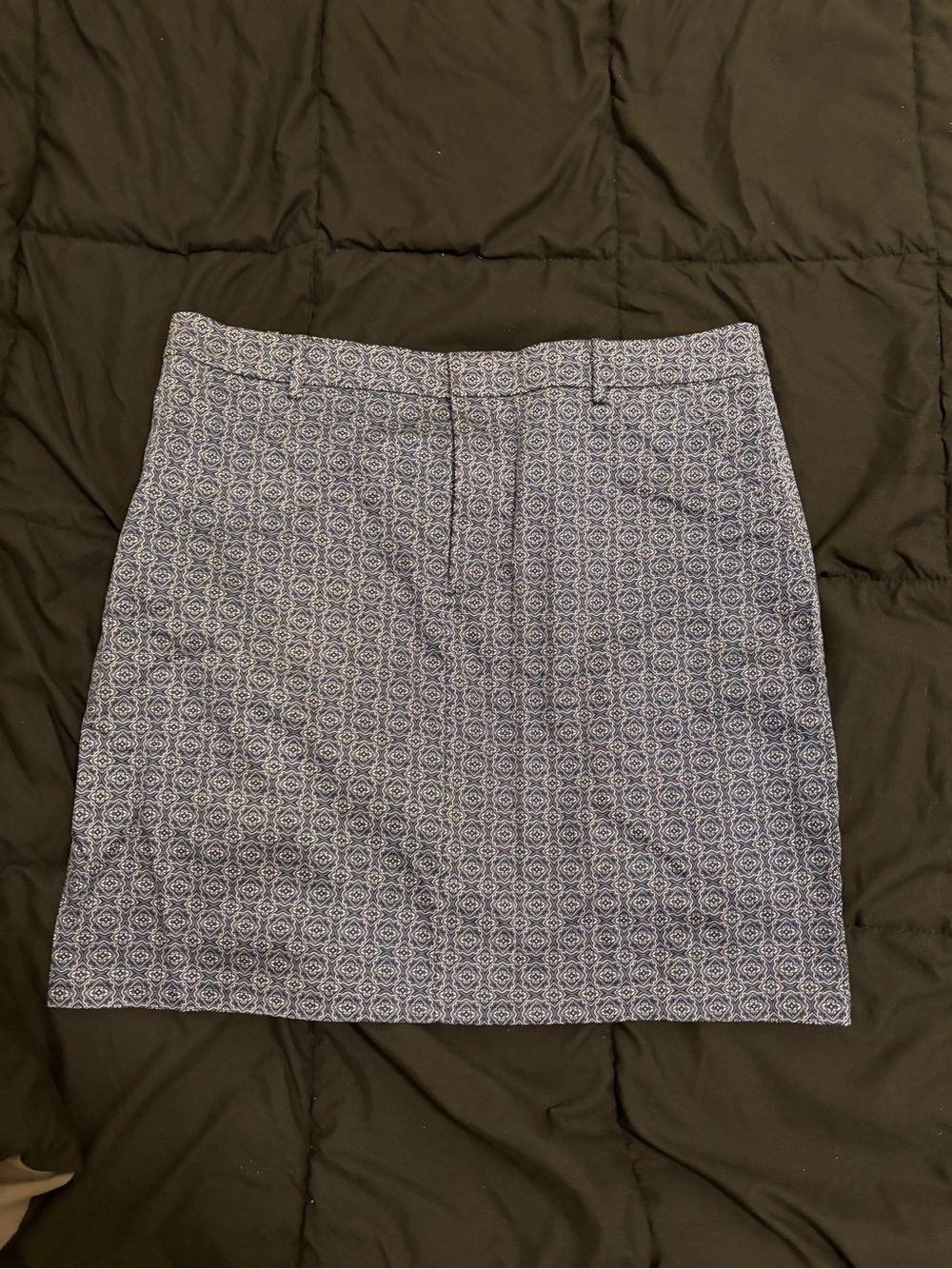 Contemporaine Blue Patterned Mini Skirt